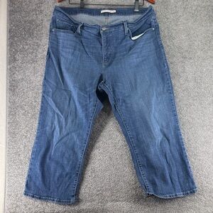 Levis Blue Denim Jeans 311 Shaping Skinny Capris Womens Plus 18 18W High Rise